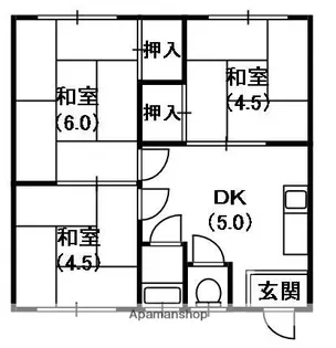 香里園森岡マンション1・2【1階】の間取り