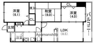 香里プラザⅥ【9階】の間取り