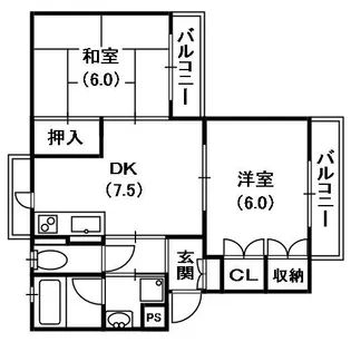 ヴレ・ロワイヤル【2階】の間取り