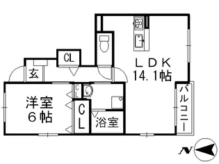 アルドーレ ドゥエ【1階】の間取り