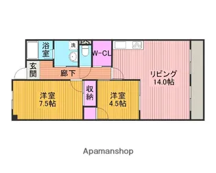 サンシャインミフネⅢ【4階】の間取り