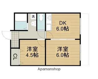 野崎ヶ丘ハイツ【4階】の間取り