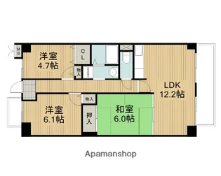 アステール住道【6階】の間取り
