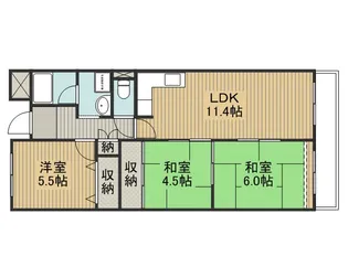 サンマンション南野【4階】の間取り