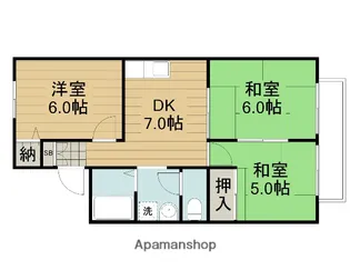 ルーエビラサカグチA・B棟【2階】の間取り