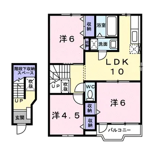 シャンドフル−ルII【2階】の間取り