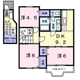 シャン・ド・フルール【2階】の間取り