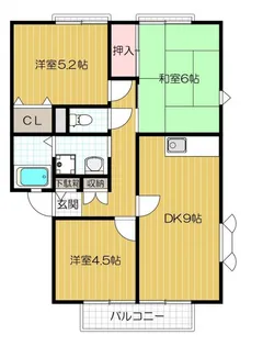 サンガーデン幸 B【202号室号室】の間取り