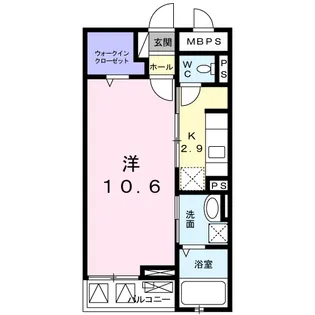 グゥテェ ライゼ B【2階】の間取り