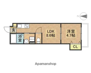 ロータス四条畷【1階】の間取り