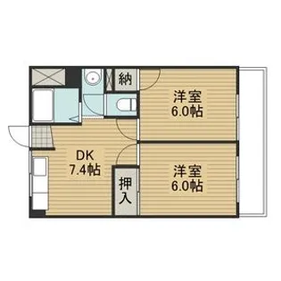 2DKの間取り画像