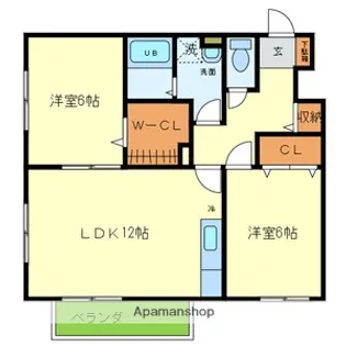 エスポワール住道【2階】の間取り