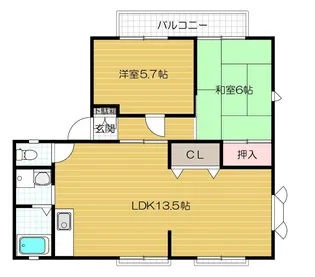 灰塚パークサイドビレッジ【201号室号室】の間取り