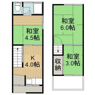 大阪府四條畷市楠公2丁目【テラスハウス】の間取り