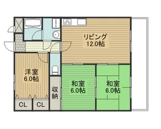 パストラル住道【3階】の間取り