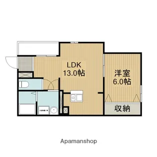 1LDKの間取り画像