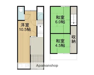 大阪府大東市北条5丁目【テラスハウス】の間取り