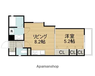 1DKの間取り画像