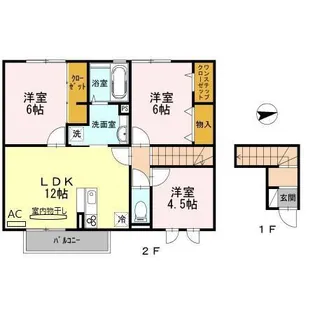 ハイツ東野【2階】の間取り