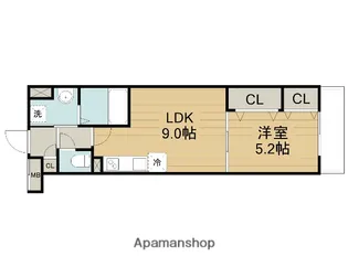 ピレーネ北条IV【1階】の間取り