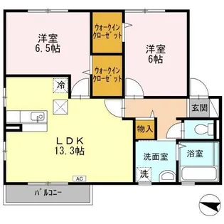 セジュール阪奈【1階】の間取り