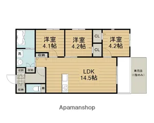 カスカード新田Α【1階】の間取り