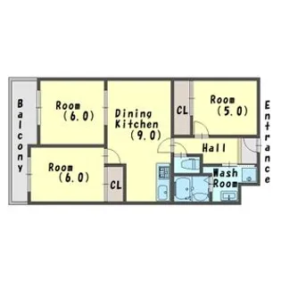 プリミエール明美の里【3階】の間取り