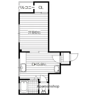1DKの間取り画像