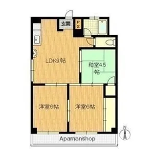 上新庄ビューハイツ【3階】の間取り