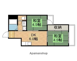 アローハイツ【4階】の間取り
