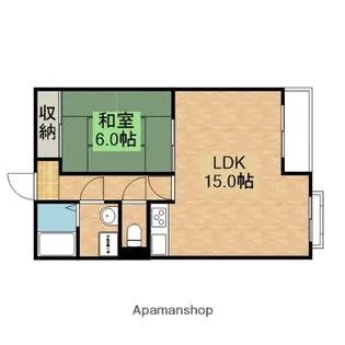 新豊里ハイツ【4階】の間取り