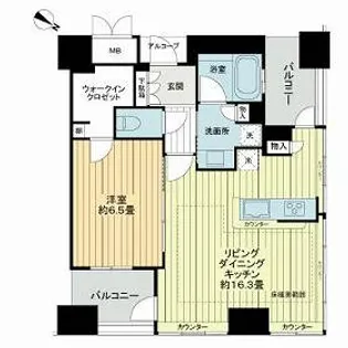 ジオグランデ梅田【11階】の間取り