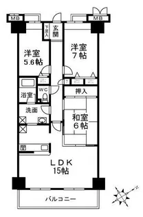 メイツ南千里【4階】の間取り