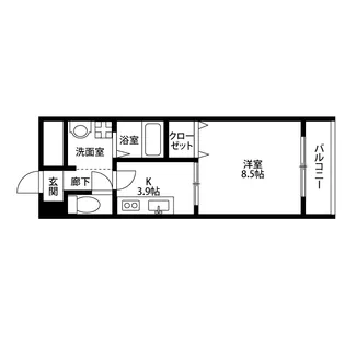アンプルールクラージュ別府【1階】の間取り
