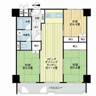 シャルム江坂【3階】の間取り