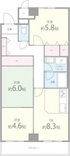 プリモ中宮【1階】の間取り