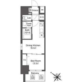 エスタート塚本【0301号室】の間取り