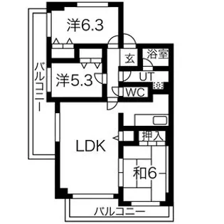 トレ・ビバース上山手公園I【706号室】の間取り