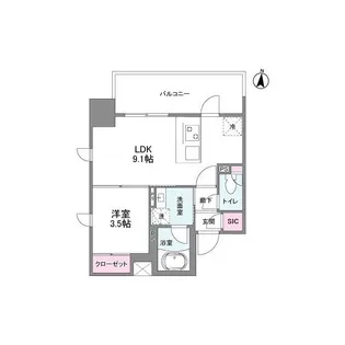 シーズンフラッツ新大阪【0403号室】の間取り