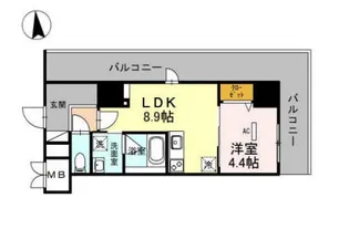 グランセジュール江坂 住居【0811号室】の間取り