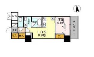 グランセジュール江坂 住居【8階】の間取り