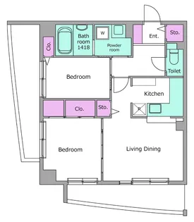 大阪府大阪市東淀川区上新庄3丁目【マンション】の間取り