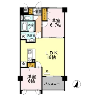 Y's Court千里山【2階】の間取り