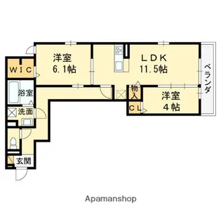 D-ROOM上新庄【3階】の間取り