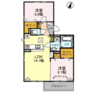 ルレーヴ吹田山手町【1階】の間取り