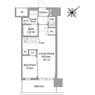 コンフォリア・リヴ淡路【0403号室】の間取り