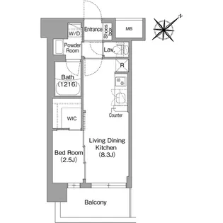 コンフォリア・リヴ淡路【0406号室】の間取り