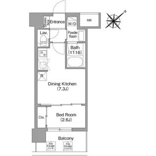 コンフォリア・リヴ淡路【0802号室】の間取り