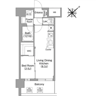 コンフォリア・リヴ淡路【0604号室】の間取り