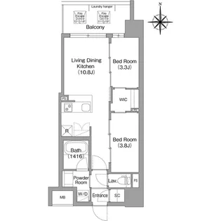 コンフォリア・リヴ東三国駅前ソルテラス【0705号室】の間取り